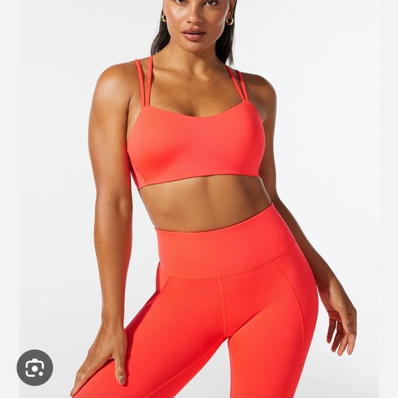 Savage X Fenty Red Pink SKY-HI LOGO PATCH SUPER HIGH-WAIST POCKET LEGGING Set